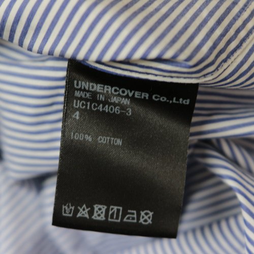 UNDERCOVER アンダーカバー 23SS ストライプコラージュ半袖シャツ 4 ネイビー ホワイト -  ブランド古着買取・販売unstitchオンラインショップ