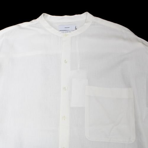 Graphpaper グラフペーパー 23SS inen Cupro Oversized Band Collar Shirt バンドカラーシャツ  ホワイト - ブランド古着買取・販売unstitchオンラインショップ