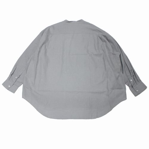 Graphpaper グラフペーパー 23SS inen Cupro Oversized Band Collar Shirt バンドカラーシャツ F  グレー - ブランド古着買取・販売unstitchオンラインショップ