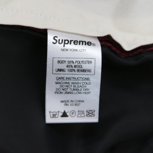 Supreme シュプリーム 16AW Wool Trouser パンツ 36 エンジ - ブランド古着買取・販売unstitchオンラインショップ