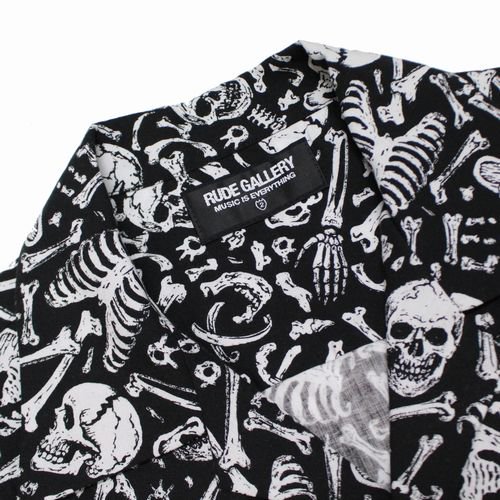 RUDE GALLERY ルード ギャラリー 24SS ガイコツの地図 ALOHA SHIRT アロハシャツ 2 ブラック -  ブランド古着買取・販売unstitchオンラインショップ