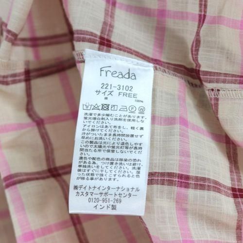 Freada フリークスストア 先染めチェックワンピース ピンク