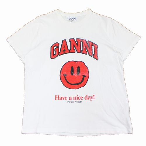 GANNI ガニー スマイル Tシャツ S ホワイト - ブランド古着買取・販売unstitchオンラインショップ