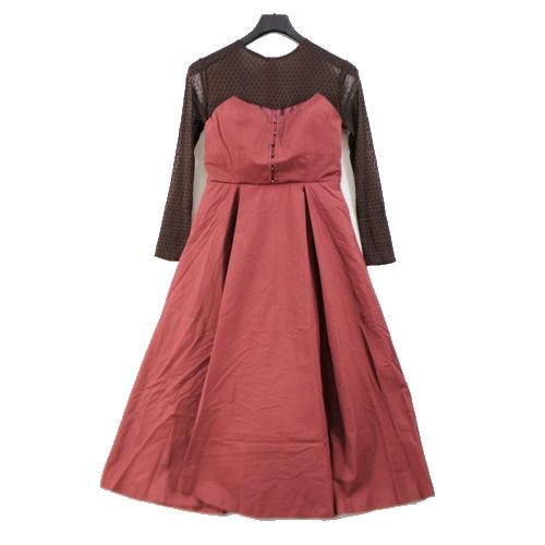 Ameri VINTAGE アメリヴィンテージ 18AW SHEER FLARE DRESS ワンピース ワイン -  ブランド古着買取・販売unstitchオンラインショップ