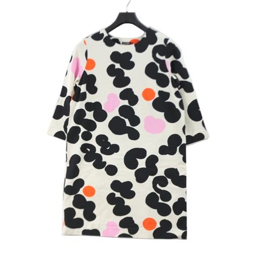 marimekko マリメッコ ドット ワンピース M ホワイト - ブランド古着買取・販売unstitchオンラインショップ