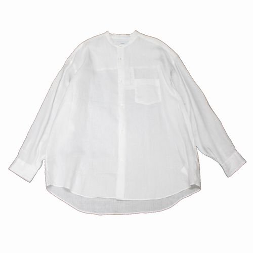 Graphpaper グラフペーパー 23SS Linen L/S Oversized Band Collar Shirt バンドカラーシャツ F  ホワイト - ブランド古着買取・販売unstitchオンラインショップ