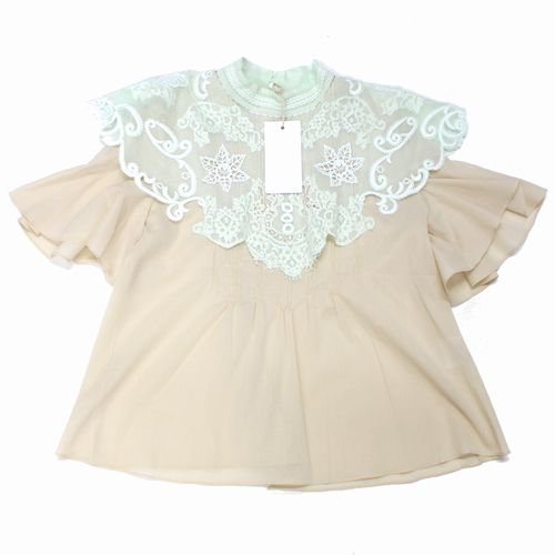 overlace オーバーレース 20SS Victorian lace blouse ビクトリアンレースブラウス 38 ベージュ -  ブランド古着買取・販売unstitchオンラインショップ