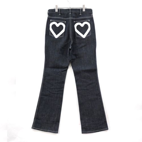 BASICKS ベイシックス HEART PAINTING ORGANIC DENIM ハート デニムパンツ M インディゴ -  ブランド古着買取・販売unstitchオンラインショップ