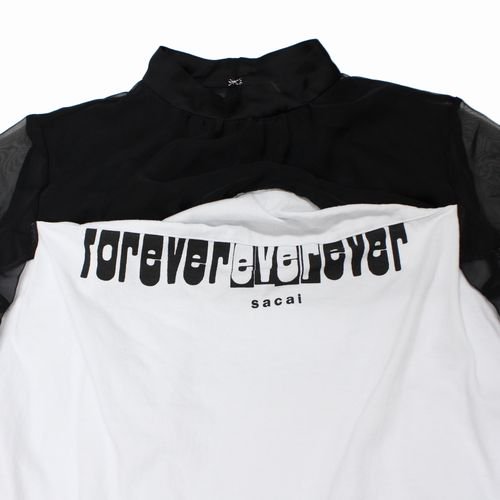 sacai サカイ 22SS Forever Top Tシャツ ドッキング 半袖ブラウス 1 ブラック×ホワイト -  ブランド古着買取・販売unstitchオンラインショップ