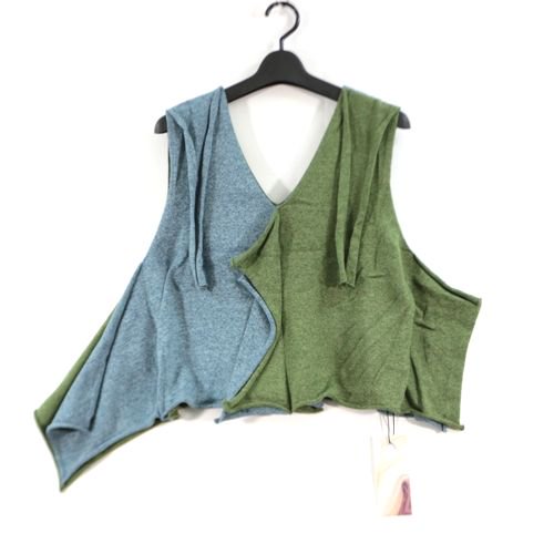 kotohayokozawa コトハヨコザワ 23SS COLOR BLOCK KNIT VEST ニットベスト グリーン -  ブランド古着買取・販売unstitchオンラインショップ