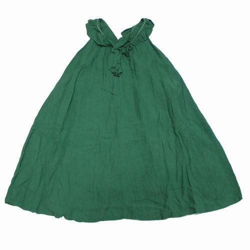 UpcycleLino】天然染めラッフルネックドレス｜nest Robe