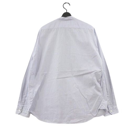 The CLASIK ザクラシック 21AW COLLARLESS SHIRT カレーラスシャツ 46 ブルー ホワイト -  ブランド古着買取・販売unstitchオンラインショップ