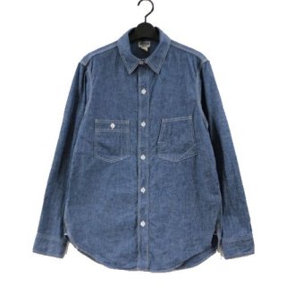 FREEWHEELERS ե꡼ۥ顼 IRONALL FACTORIES LONG SLEEVE WORK SHIRT 6oz INDIGO CHAMBRAY 