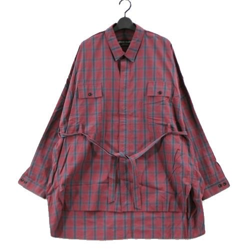 ESSAY エッセイ 23SS DRAPE SHIRT ドレープシャツ 3 レッド - ブランド古着買取・販売unstitchオンラインショップ