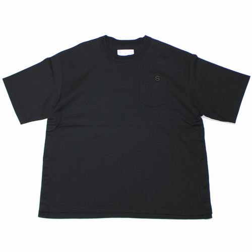 sacai サカイ 23SS s Cotton Jersey T-Shirt Sロゴ刺繍 Tシャツ 3 ブラック -  ブランド古着買取・販売unstitchオンラインショップ