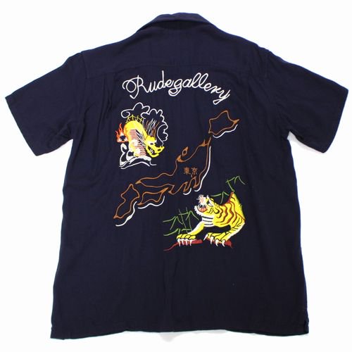 RUDE GALLERY ルード ギャラリー 24SS TIGER MAP SOUVENIR SHIRT 半袖シャツ 2 ネイビー -  ブランド古着買取・販売unstitchオンラインショップ