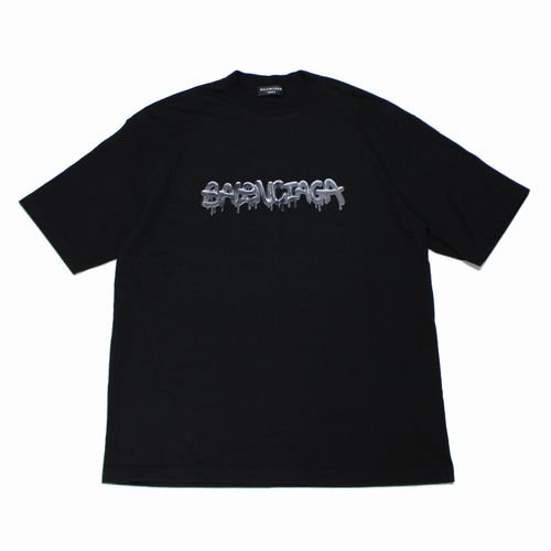 BALENCIAGA バレンシアガ 21AW Slime Graphic Logo スライムグラフィックロゴ Tシャツ XS ブラック -  ブランド古着買取・販売unstitchオンラインショップ