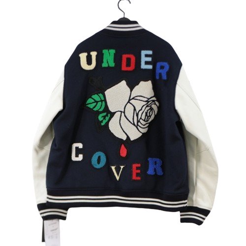 UNDERCOVER アンダーカバー 23AW K.TOLNOE A WOLF STADIUM JKT スタジャン ジャケット 4 ネイビー -  ブランド古着買取・販売unstitchオンラインショップ