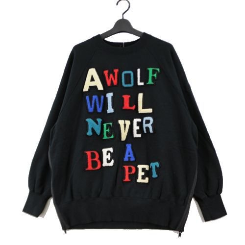 UNDERCOVER アンダーカバー 23AW 脇ZIPワッペンスウェット K.TOLNOE A WOLF WILL 3 ブラック -  ブランド古着買取・販売unstitchオンラインショップ