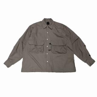 DAIW PIER 33  ԥ39 24SS TECH SPORTS OPEN COLLAR SHIRTS L/S MINI PLAIDS å S