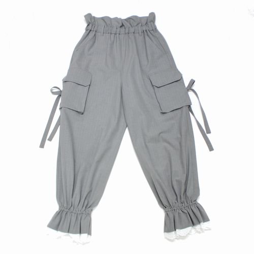 emary エメリー 24SS Stripe tourniquet drawers pants ドロワーズ パンツ F グレー -  ブランド古着買取・販売unstitchオンラインショップ