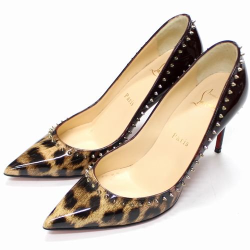 Christian Louboutin クリスチャン ルブタン スタッズ レオパード グラデーション ポインテッドトゥ -  ブランド古着買取・販売unstitchオンラインショップ