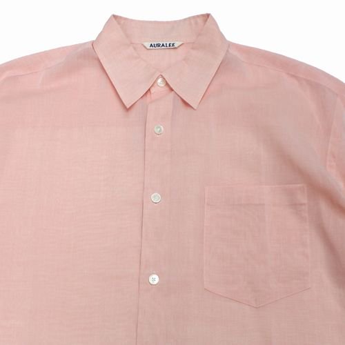 AURALEE オーラリー 24SS HARD TWIST FINX ORGANDY SHIRT シャツ 0 ピンク -  ブランド古着買取・販売unstitchオンラインショップ