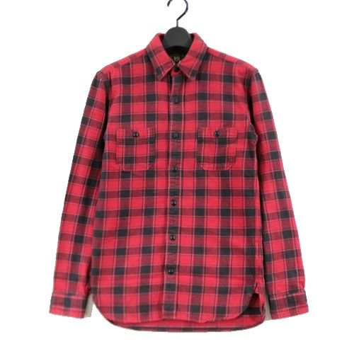 RRL ダブルアールエル PLAID WORK SHIRTS チェック ワークシャツ XS レッド ブラック -  ブランド古着買取・販売unstitchオンラインショップ