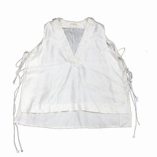 BUNON ベスト BUNON ブノン 23SS V-neck Ribbon Vest Vネックリボンベスト ホワイト