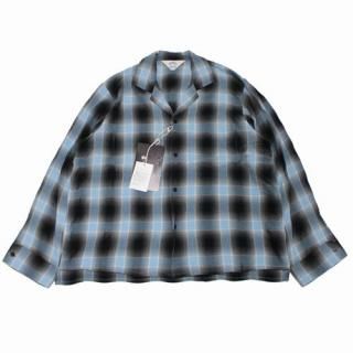 SUNSEA antique check big shorts サイズ3 SUNSEA(サンシー) Check Fried Shrimp Shirt オープンカラーチェック