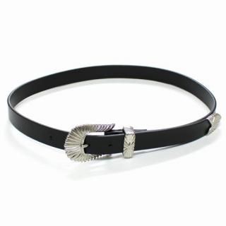 SOPHNET. ���եͥå� 23SS WESTERN BUCKLE LEATHER BELT ����������Хå��� �쥶���٥�� M �֥�å�