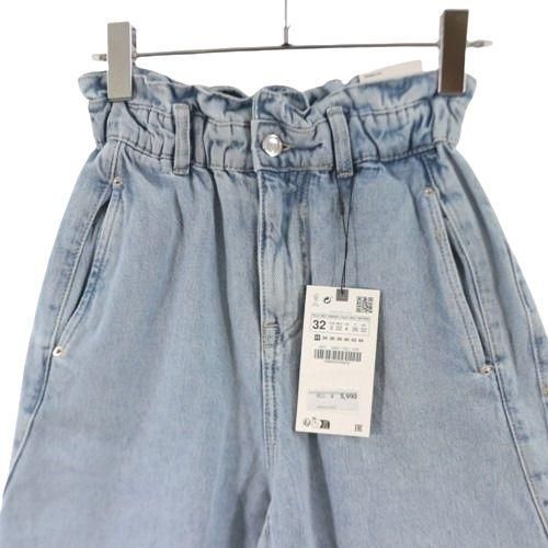 ZARA ザラ ハイライズ BAGGY FIT PAPER BAG デニムパンツ 32