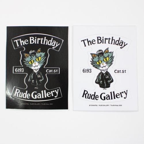 TheBirtday × RUDE GALLERY TONKATSU CAT STICKER ステッカー ブラック×ホワイト -  ブランド古着買取・販売unstitchオンラインショップ