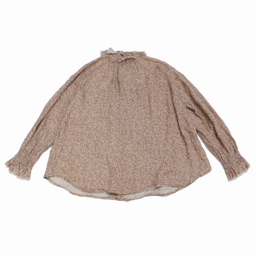 nest Robe ネスト ローブ 20AW フリルカラー Bloomsbury プリントブラウス F ブラウン -  ブランド古着買取・販売unstitchオンラインショップ