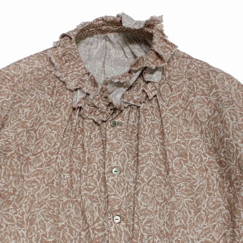 nest Robe ネスト ローブ 20AW フリルカラー Bloomsbury プリントブラウス F ブラウン -  ブランド古着買取・販売unstitchオンラインショップ