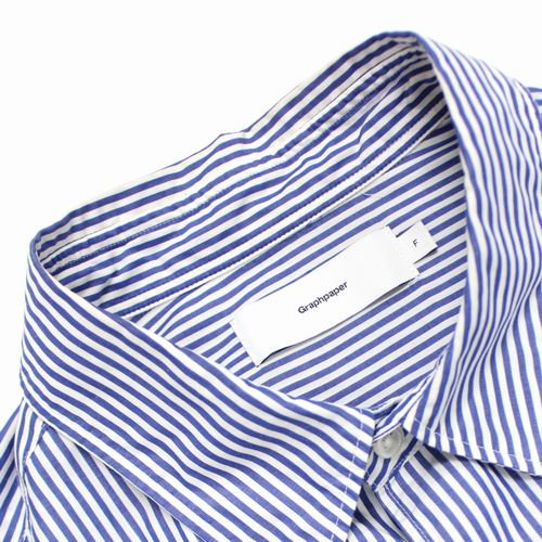 Graphpaper グラフペーパー 22SS Broad Stripe S/S Oversized Regular Collar Shirt  半袖ストライプシャツ - ブランド古着買取・販売unstitchオンラインショップ