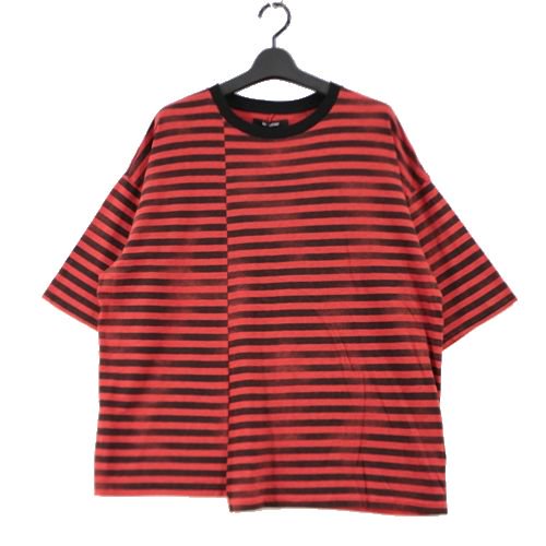 MINEDENIM マインデニム Hazy Border Uneven Loose T-SH ボーダー Tシャツ L ブラック レッド -  ブランド古着買取・販売unstitchオンラインショップ