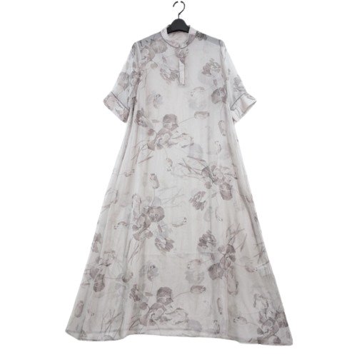 Ameri Vintage アメリヴィンテージ 21SS ISLA PIPING SHEER DRESS ワンピース M グレー -  ブランド古着買取・販売unstitchオンラインショップ