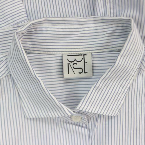 baserange ブルーストライプ シャツ BASERANGE ストライプシャツ white×blue