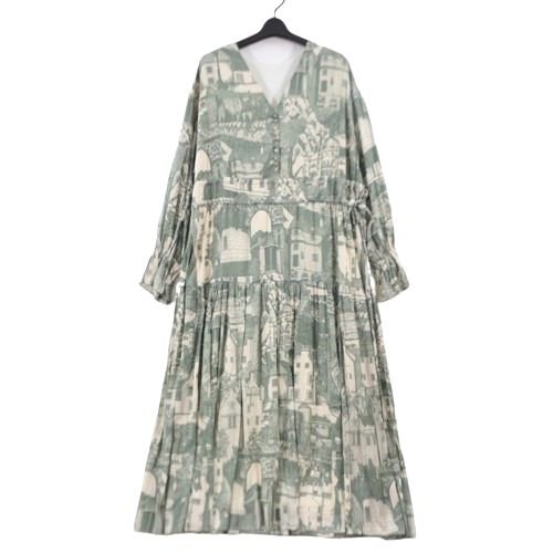 AMERI アメリ TOWN VOLUME GATHER DRESS ワンピース M グリーン -  ブランド古着買取・販売unstitchオンラインショップ