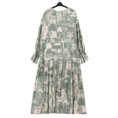 AMERI アメリ TOWN VOLUME GATHER DRESS ワンピース M グリーン -  ブランド古着買取・販売unstitchオンラインショップ