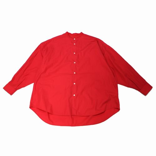 Graphpaper グラフペーパー 23SS Broad L/S Oversized Band Collar Shirt バンドカラーシャツ F  レッド - ブランド古着買取・販売unstitchオンラインショップ