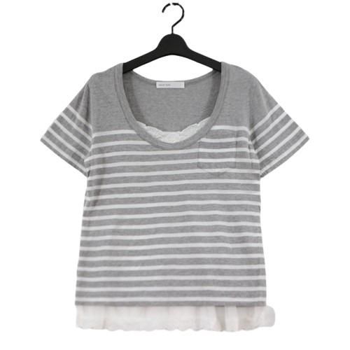 sacai luck サカイ 14AW ボーダー Tシャツ 1 グレー - ブランド
