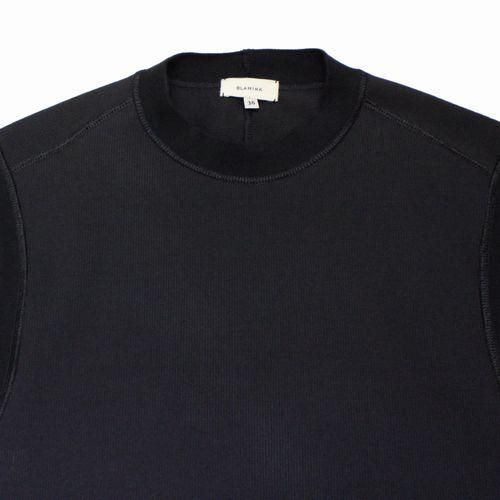 BLAMINK ブラミンク 24SS コットンリブクルーネックノースリーブ 36 ブラック BLAMINK ブラミンク 24SS コットンリブクルーネックノースリーブ