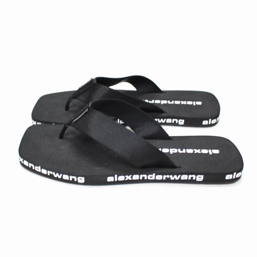 ALEXANDER WANG アレキサンダーワン AW Flip Flop Webbing ロゴプリント サンダル 38 ブラック -  ブランド古着買取・販売unstitchオンラインショップ