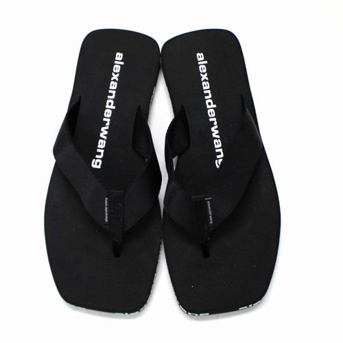 ALEXANDER WANG アレキサンダーワン AW Flip Flop Webbing ロゴプリント サンダル 38 ブラック -  ブランド古着買取・販売unstitchオンラインショップ