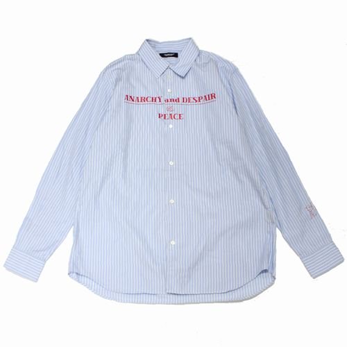 UNDERCOVER アンダーカバー 21AW ANARCHY AND DESPAIR ストライプシャツ 3 ブルー -  ブランド古着買取・販売unstitchオンラインショップ