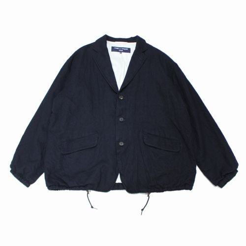 COMME des GARCONS HOMME コム デ ギャルソン オム 23AW ウールサージ 製品縮絨 ジャケット M ネイビー -  ブランド古着買取・販売unstitchオンラインショップ