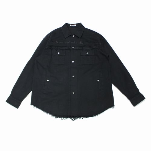 UNDERCOVER アンダーカバー 24AW Co/Wガルゼワイヤー刺繍シャツ 3 ブラック -  ブランド古着買取・販売unstitchオンラインショップ