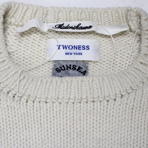 SUNSEA × Midorikawa × TWONESS 20AW PUB SWEATER 2 ニット 3 ホワイト -  ブランド古着買取・販売unstitchオンラインショップ